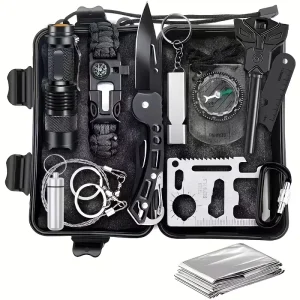 28-in-1 Survival Gear Set Tactical Tools Outdoor Camping Hunting Fishing Essential Kit