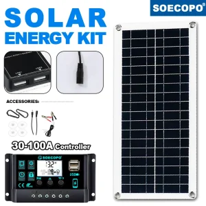 1000W 12V Solar Panel With Outdoor USB Charger & Battery Maintainer