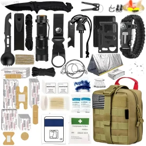 258-Piece Professional Survival & Outdoor Gear Set Comes with Fire Starters, Compasses and Multi-Functional Outdoor Tools.