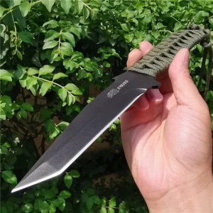 Military Tactical Fixed Blade Knife, Full-Tang Steel