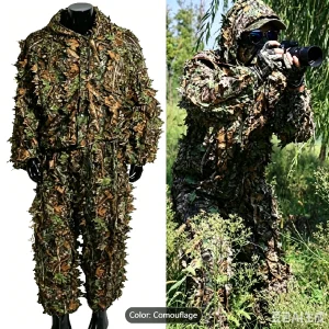 Men's Ghillie Suit, 3D Lightweight Hunting Clothes, Hooded Camouflage Clothing Breathable